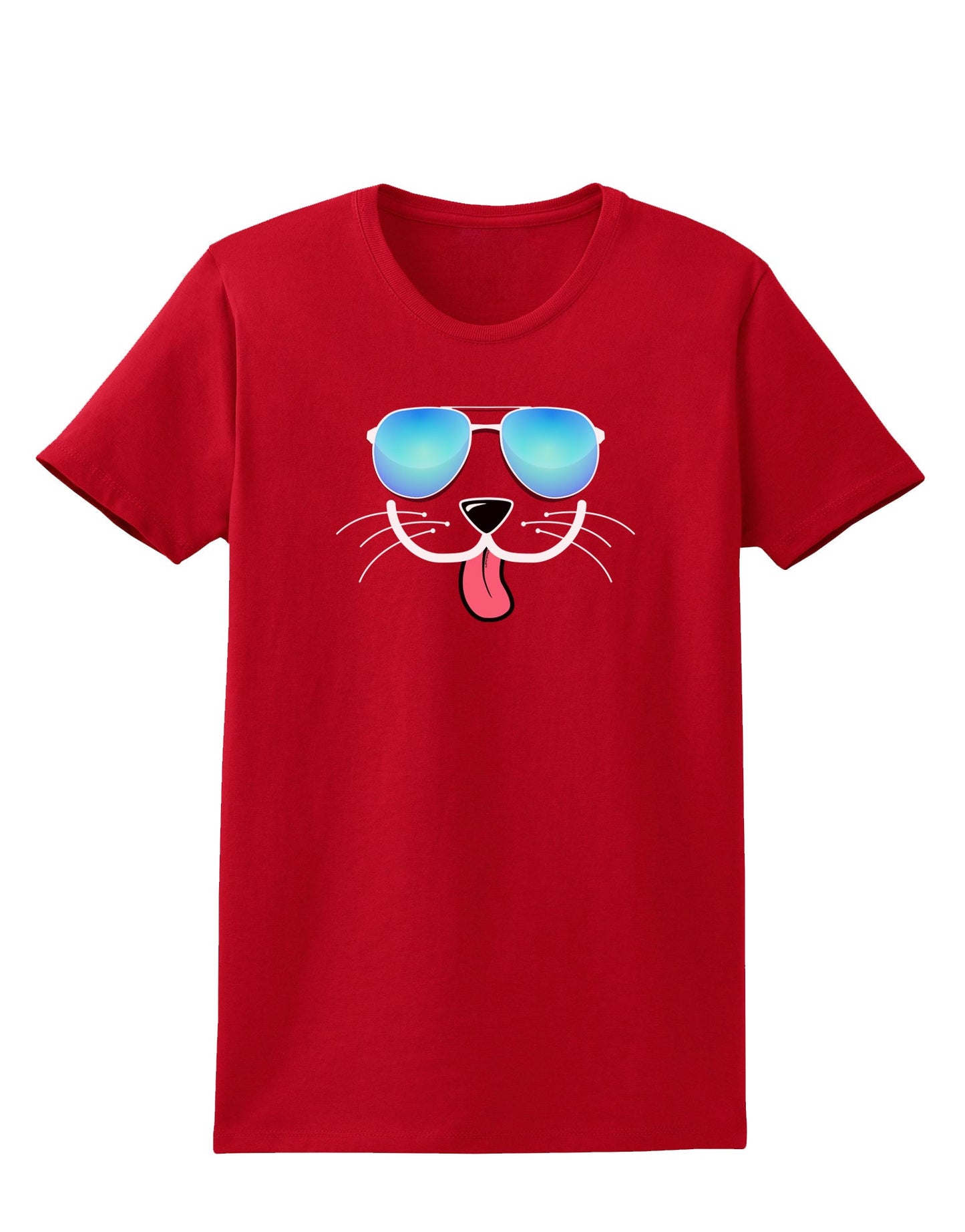 Kyu-T Face - Puppino Cool Sunglasses Womens Dark T-Shirt-TooLoud-Red-X-Small-Davson Sales