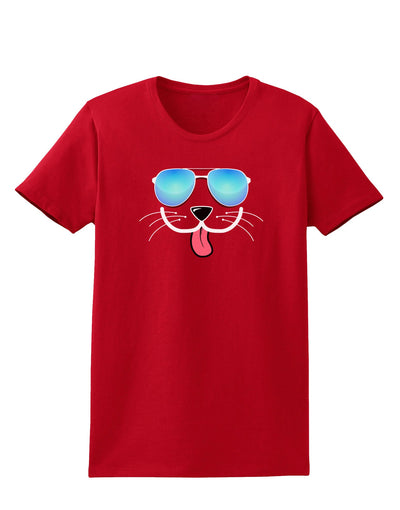 Kyu-T Face - Puppino Cool Sunglasses Womens Dark T-Shirt-TooLoud-Red-X-Small-Davson Sales