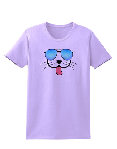 Kyu-T Face - Puppino Cool Sunglasses Womens T-Shirt-Womens T-Shirt-TooLoud-Lavender-X-Small-Davson Sales