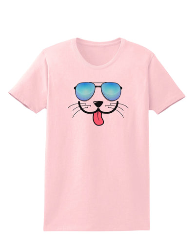 Kyu-T Face - Puppino Cool Sunglasses Womens T-Shirt-Womens T-Shirt-TooLoud-PalePink-X-Small-Davson Sales