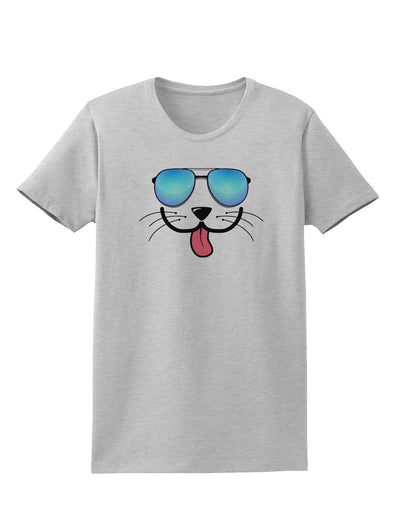 Kyu-T Face - Puppino Cool Sunglasses Womens T-Shirt-Womens T-Shirt-TooLoud-AshGray-X-Small-Davson Sales