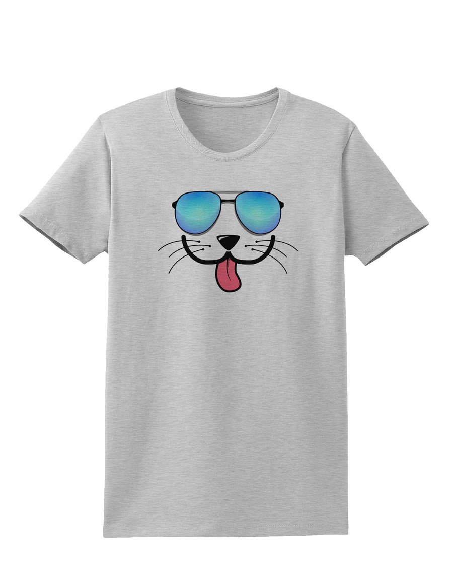 Kyu-T Face - Puppino Cool Sunglasses Womens T-Shirt-Womens T-Shirt-TooLoud-White-X-Small-Davson Sales