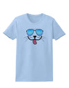 Kyu-T Face - Puppino Cool Sunglasses Womens T-Shirt-Womens T-Shirt-TooLoud-Light-Blue-X-Small-Davson Sales