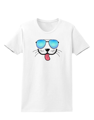 Kyu-T Face - Puppino Cool Sunglasses Womens T-Shirt-Womens T-Shirt-TooLoud-White-X-Small-Davson Sales