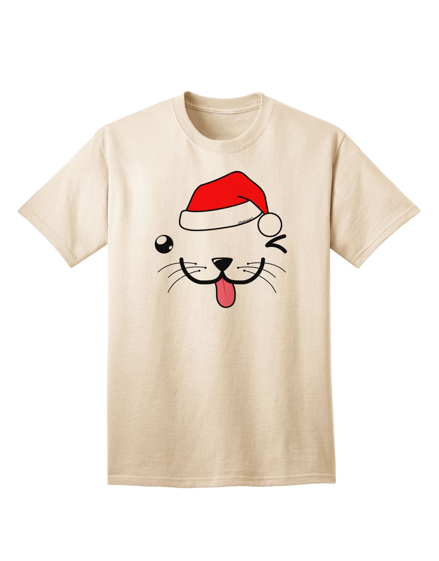 Kyu-T Face Puppino Santa Boy Dog Adult T-Shirt: A Festive Must-Have for Dog Lovers-Mens T-shirts-TooLoud-Natural-Small-Davson Sales