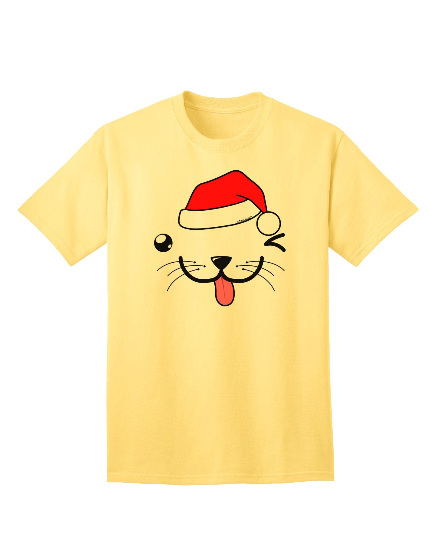 Kyu-T Face Puppino Santa Boy Dog Adult T-Shirt: A Festive Must-Have for Dog Lovers-Mens T-shirts-TooLoud-Yellow-Small-Davson Sales