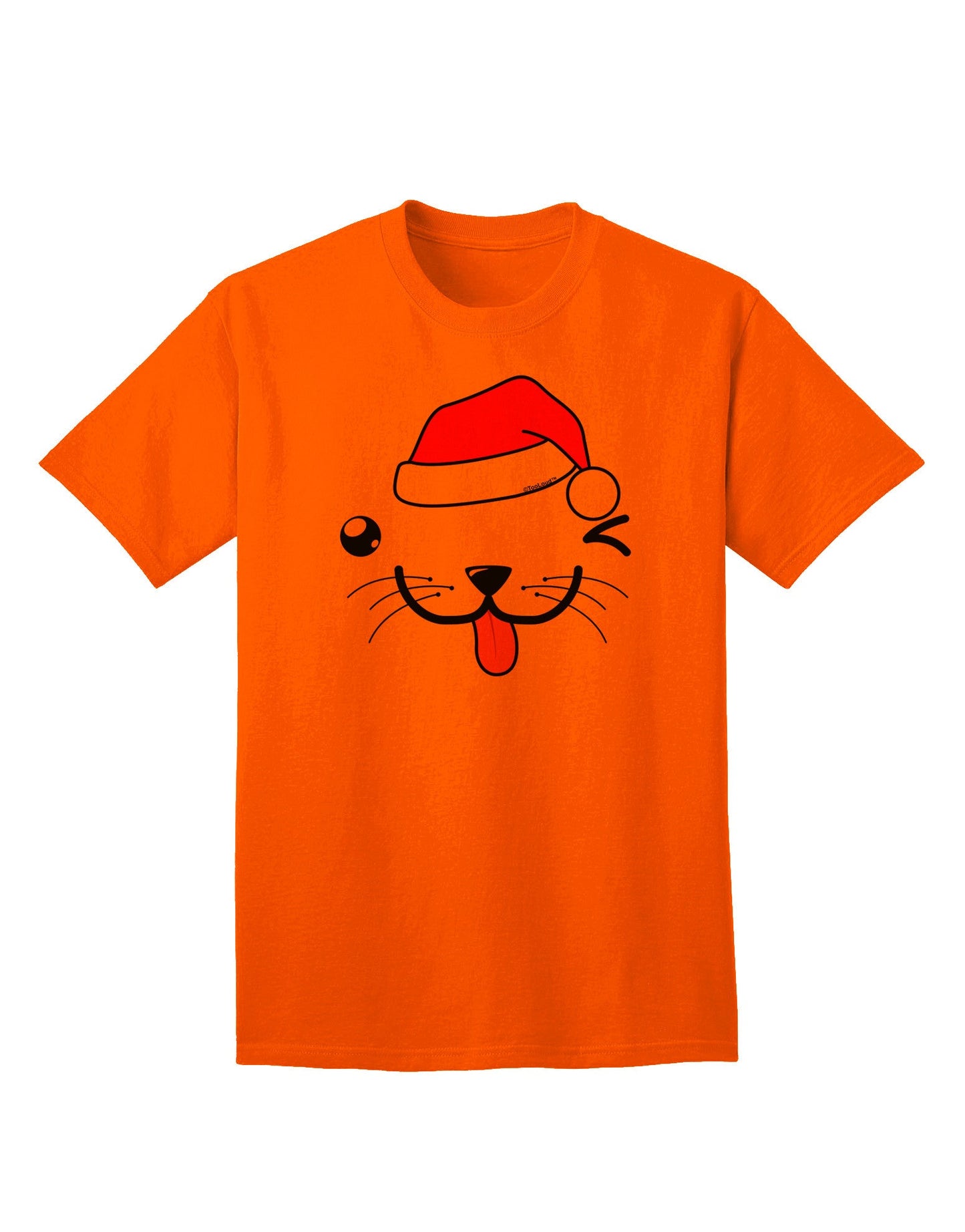 Kyu-T Face Puppino Santa Boy Dog Adult T-Shirt: A Festive Must-Have for Dog Lovers-Mens T-shirts-TooLoud-Orange-Small-Davson Sales