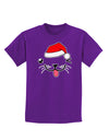 Kyu-T Face Puppino Santa Boy Dog Childrens Dark T-Shirt-Childrens T-Shirt-TooLoud-Purple-X-Small-Davson Sales