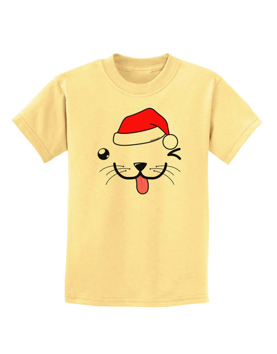 Kyu-T Face Puppino Santa Boy Dog Childrens T-Shirt-Childrens T-Shirt-TooLoud-Daffodil-Yellow-X-Small-Davson Sales