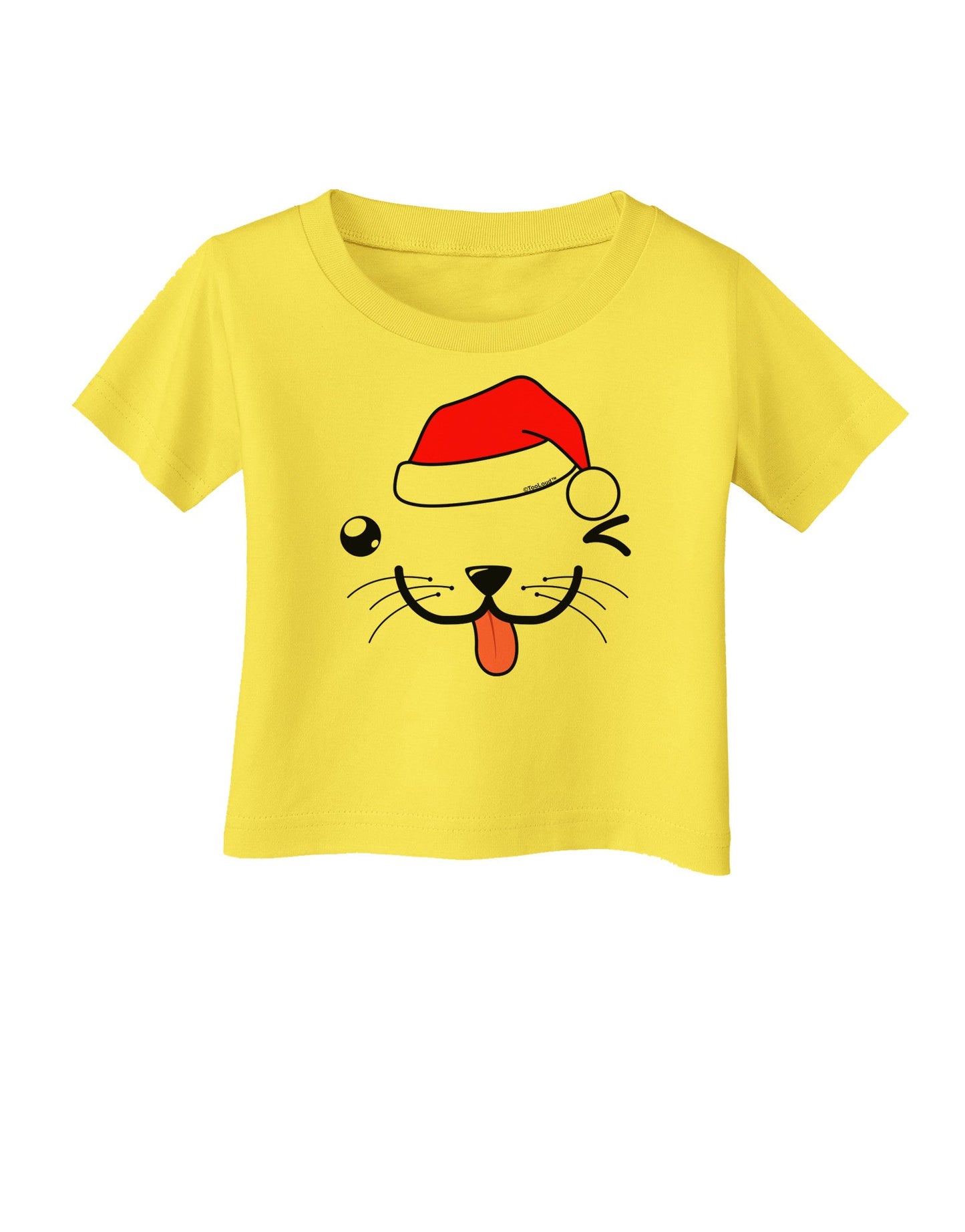 Kyu-T Face Puppino Santa Boy Dog Infant T-Shirt-Infant T-Shirt-TooLoud-Yellow-06-Months-Davson Sales