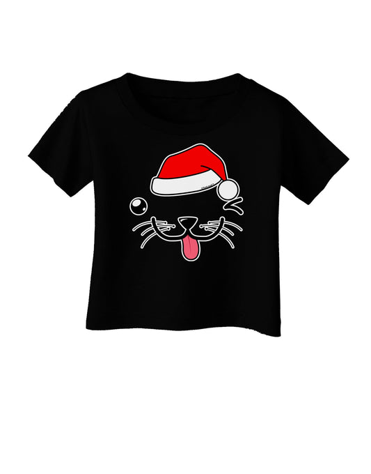 Kyu-T Face Puppino Santa Boy Dog Infant T-Shirt Dark-Infant T-Shirt-TooLoud-Black-06-Months-Davson Sales