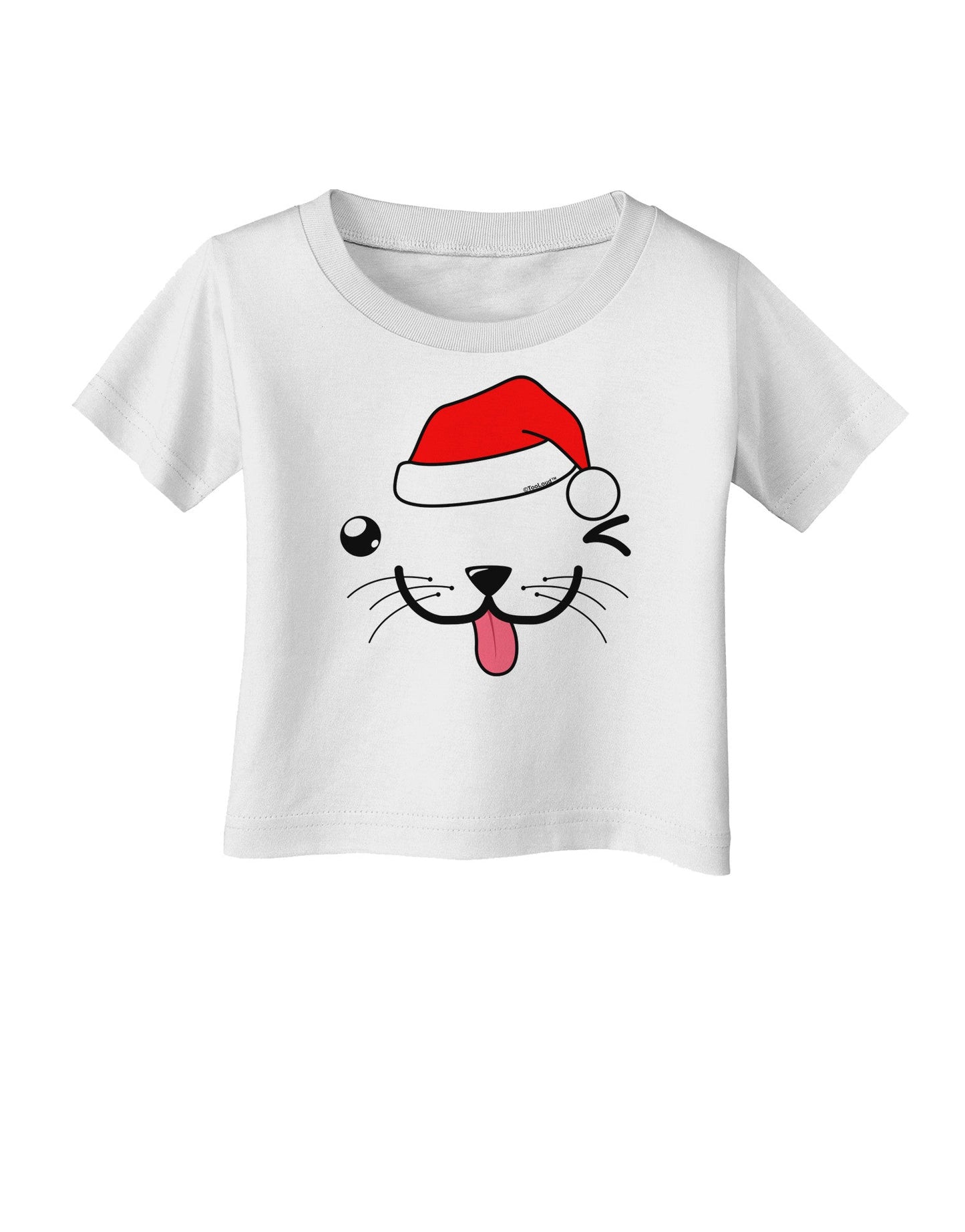 Kyu-T Face Puppino Santa Boy Dog Infant T-Shirt-Infant T-Shirt-TooLoud-White-06-Months-Davson Sales