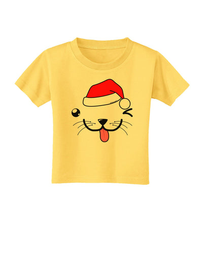 Kyu-T Face Puppino Santa Boy Dog Toddler T-Shirt-Toddler T-Shirt-TooLoud-Yellow-2T-Davson Sales