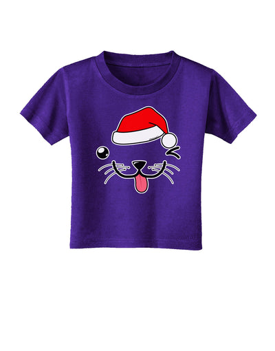 Kyu-T Face Puppino Santa Boy Dog Toddler T-Shirt Dark-Toddler T-Shirt-TooLoud-Purple-2T-Davson Sales