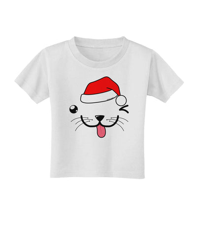 Kyu-T Face Puppino Santa Boy Dog Toddler T-Shirt-Toddler T-Shirt-TooLoud-White-2T-Davson Sales