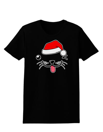 Kyu-T Face Puppino Santa Boy Dog Womens Dark T-Shirt-TooLoud-Black-X-Small-Davson Sales