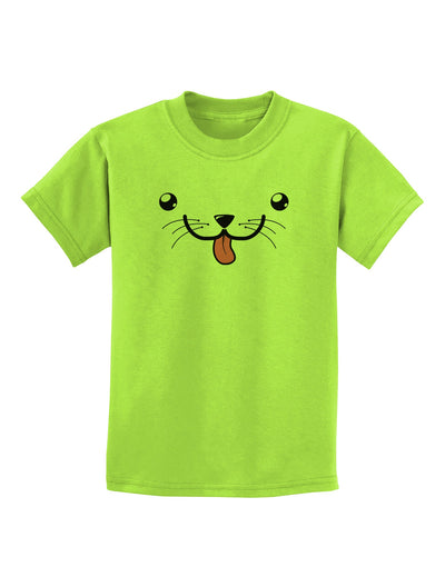 Kyu-T Face - Puppino the Puppy Dog Childrens T-Shirt-Childrens T-Shirt-TooLoud-Lime-Green-X-Small-Davson Sales