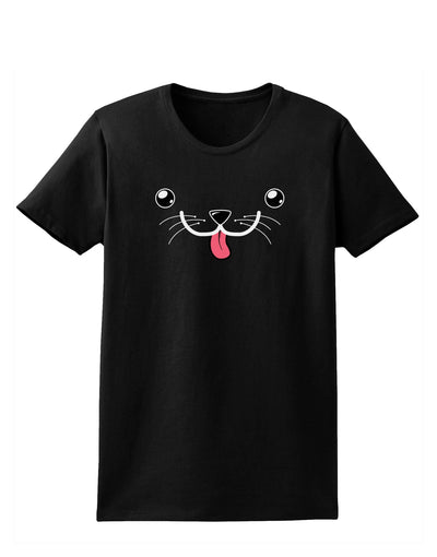 Kyu-T Face - Puppino the Puppy Dog Womens Dark T-Shirt-TooLoud-Black-X-Small-Davson Sales