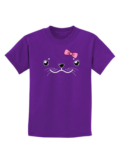 Kyu-T Face - Sealia Cute Girl Seal Childrens Dark T-Shirt-Childrens T-Shirt-TooLoud-Purple-X-Small-Davson Sales