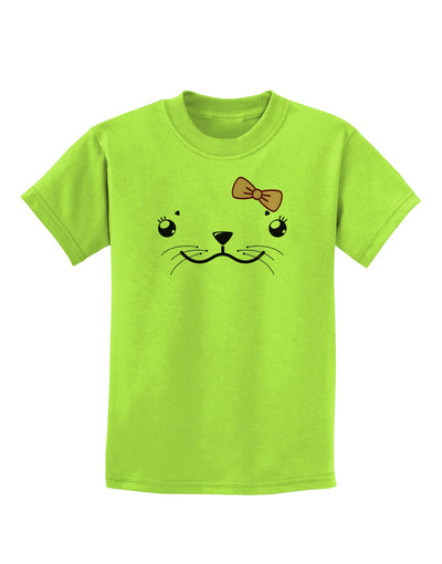 Kyu-T Face - Sealia Cute Girl Seal Childrens T-Shirt-Childrens T-Shirt-TooLoud-Lime-Green-X-Small-Davson Sales