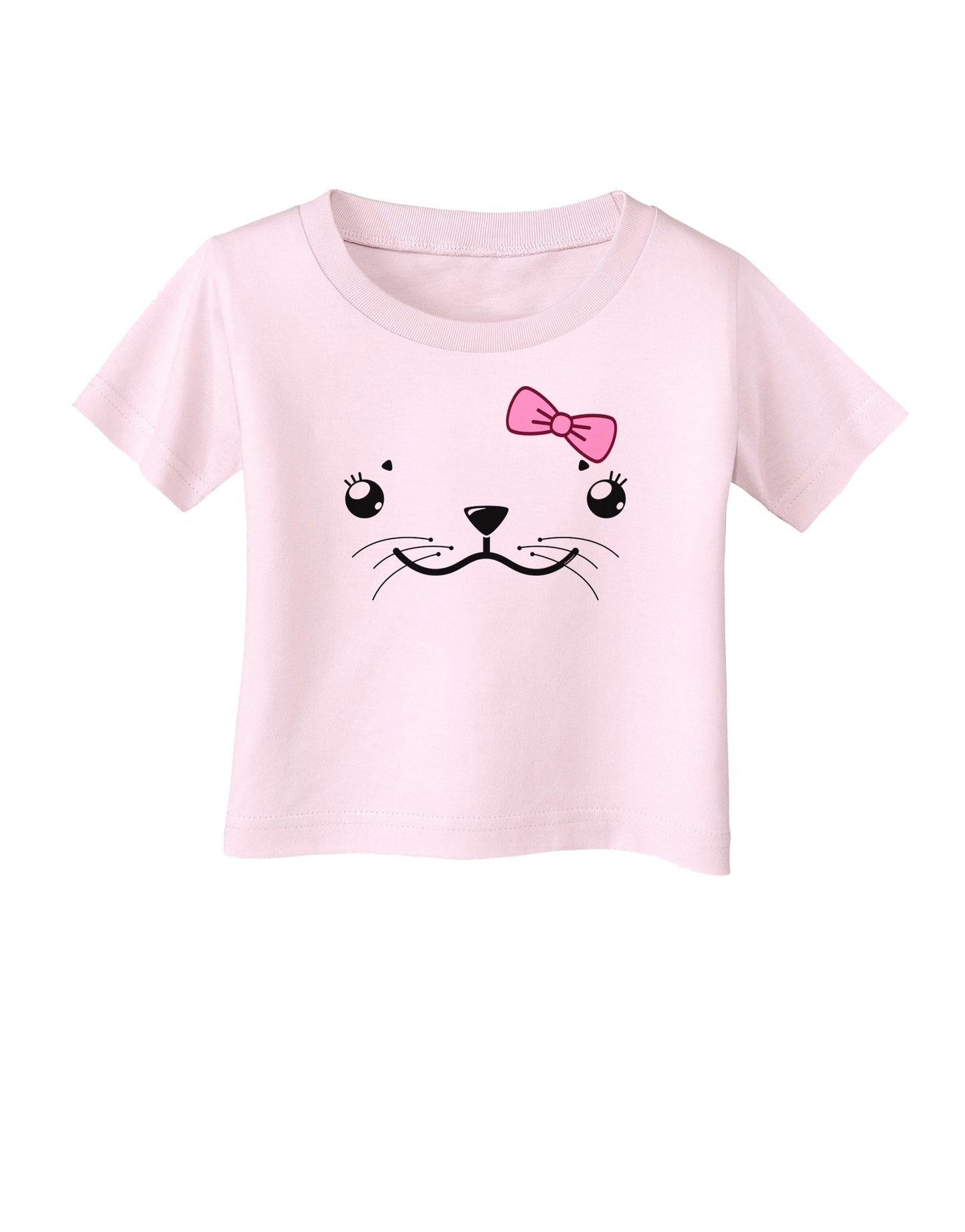 Kyu-T Face - Sealia Cute Girl Seal Infant T-Shirt-Infant T-Shirt-TooLoud-Light-Pink-06-Months-Davson Sales