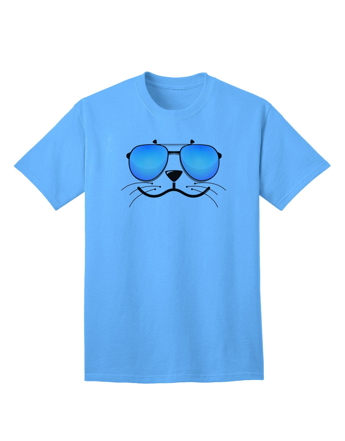 Kyu-T Face - Sealie Cool Sunglasses Adult T-Shirt: A Stylish Addition to Your Wardrobe-Mens T-shirts-TooLoud-Aquatic-Blue-Small-Davson Sales