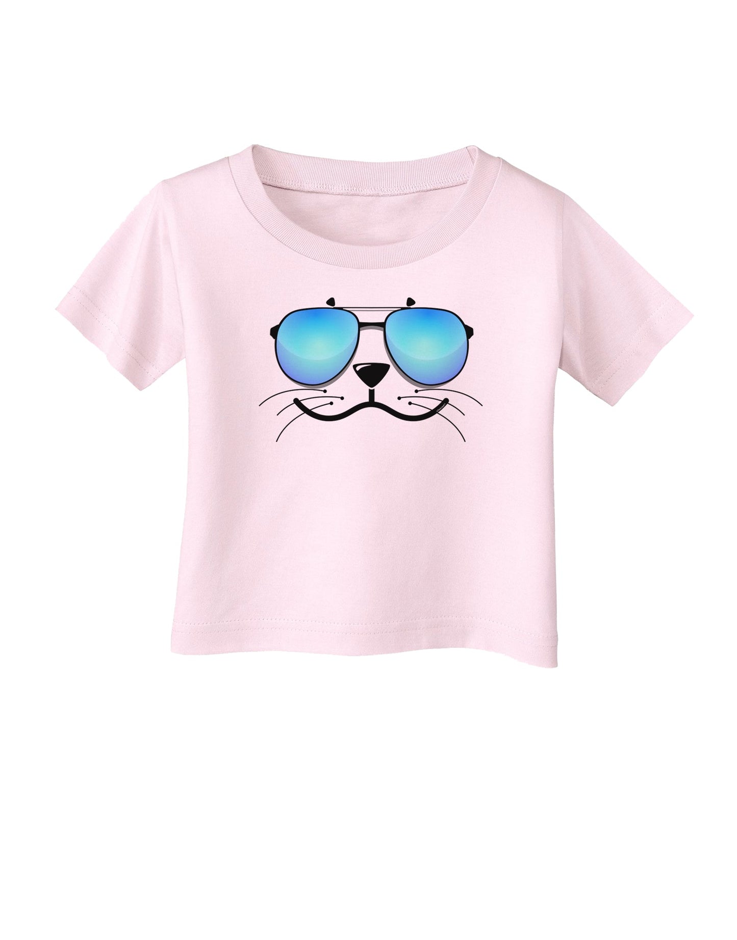 Kyu-T Face - Sealie Cool Sunglasses Infant T-Shirt-Infant T-Shirt-TooLoud-Light-Pink-06-Months-Davson Sales