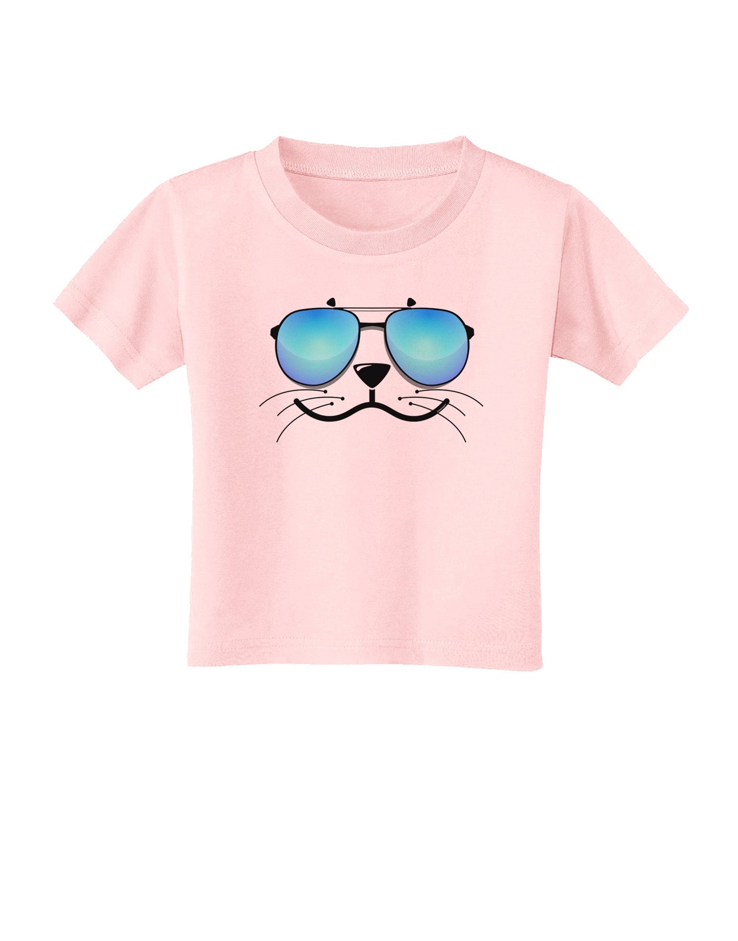 Kyu-T Face - Sealie Cool Sunglasses Toddler T-Shirt-Toddler T-Shirt-TooLoud-Light-Pink-2T-Davson Sales