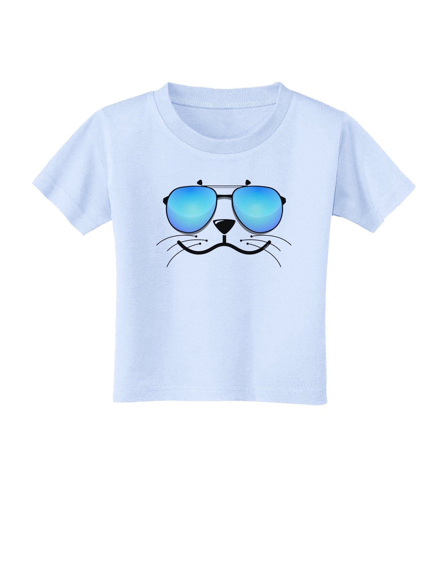 Kyu-T Face - Sealie Cool Sunglasses Toddler T-Shirt-Toddler T-Shirt-TooLoud-Light-Blue-2T-Davson Sales