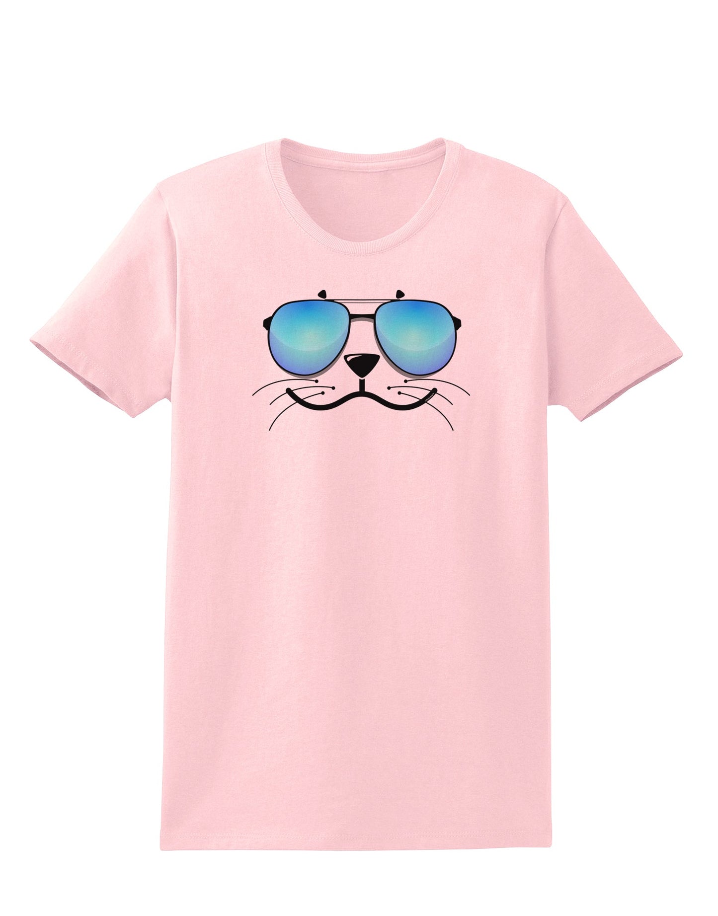 Kyu-T Face - Sealie Cool Sunglasses Womens T-Shirt-Womens T-Shirt-TooLoud-PalePink-X-Small-Davson Sales
