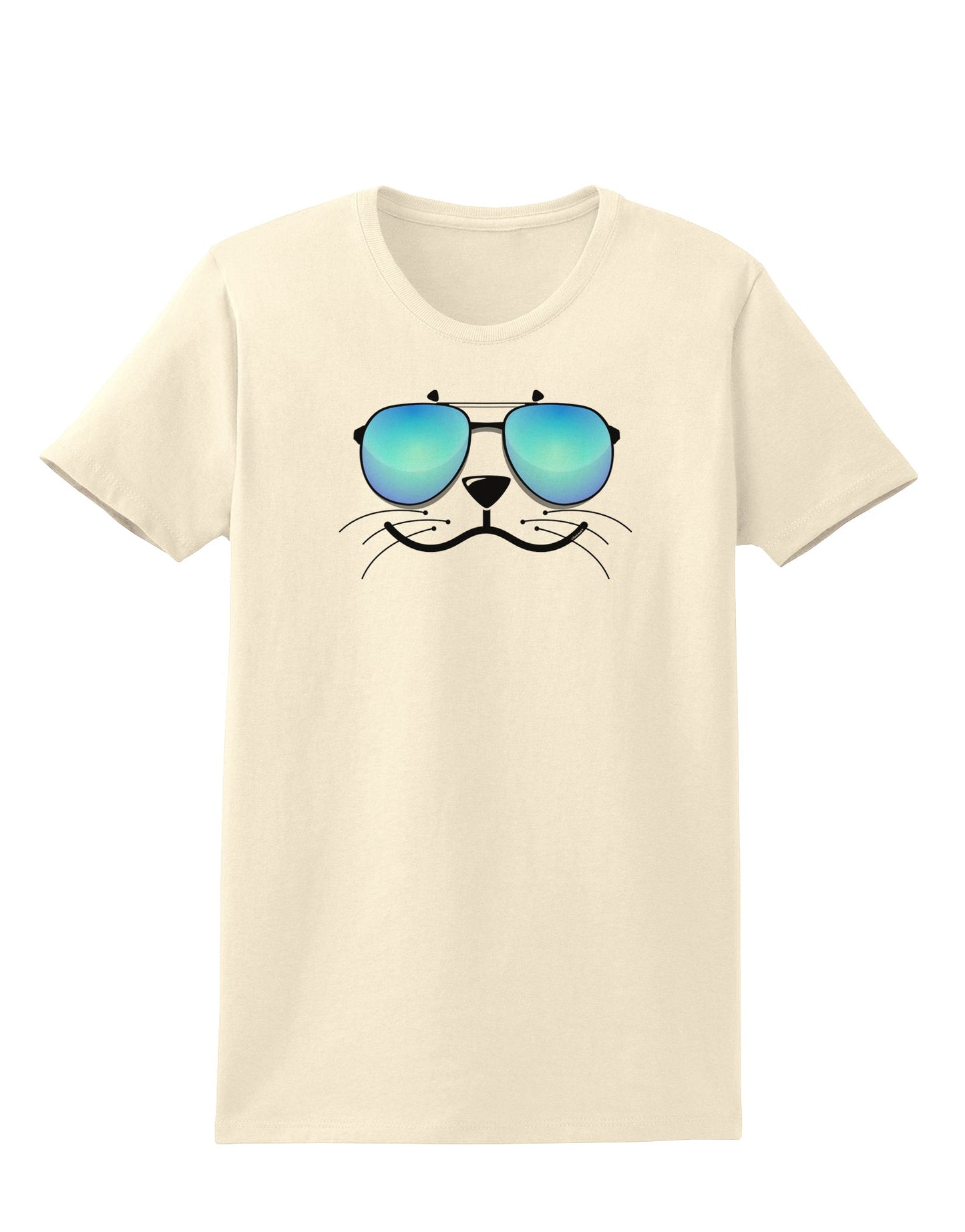 Kyu-T Face - Sealie Cool Sunglasses Womens T-Shirt-Womens T-Shirt-TooLoud-Natural-X-Small-Davson Sales