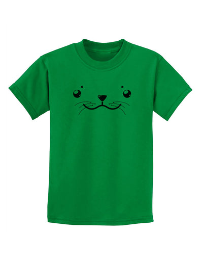 Kyu-T Face - Sealie the Cute Seal Childrens T-Shirt-Childrens T-Shirt-TooLoud-Kelly-Green-X-Small-Davson Sales