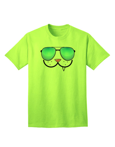 Kyu-T Face - Snaggle Cool Sunglasses Adult T-Shirt: A Stylish Addition to Your Wardrobe-Mens T-shirts-TooLoud-Neon-Green-Small-Davson Sales