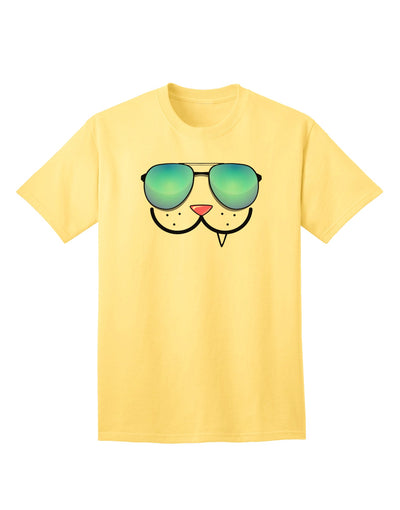 Kyu-T Face - Snaggle Cool Sunglasses Adult T-Shirt: A Stylish Addition to Your Wardrobe-Mens T-shirts-TooLoud-Yellow-Small-Davson Sales