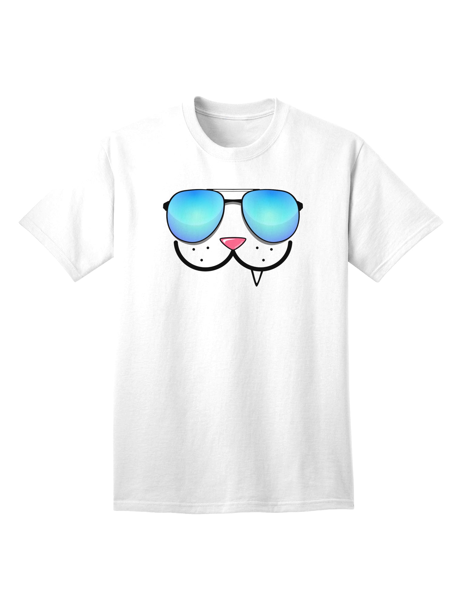 Kyu-T Face - Snaggle Cool Sunglasses Adult T-Shirt: A Stylish Addition to Your Wardrobe-Mens T-shirts-TooLoud-White-Small-Davson Sales