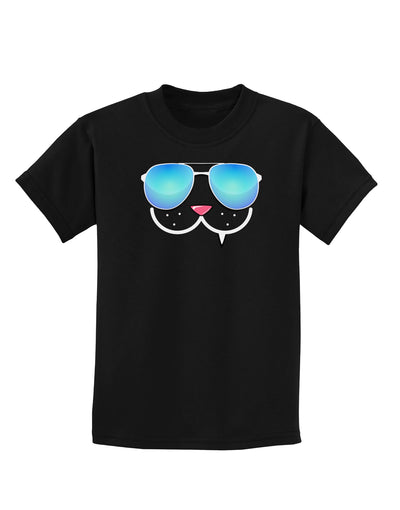 Kyu-T Face - Snaggle Cool Sunglasses Childrens Dark T-Shirt-Childrens T-Shirt-TooLoud-Black-X-Small-Davson Sales