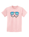 Kyu-T Face - Snaggle Cool Sunglasses Childrens T-Shirt-Childrens T-Shirt-TooLoud-PalePink-X-Small-Davson Sales