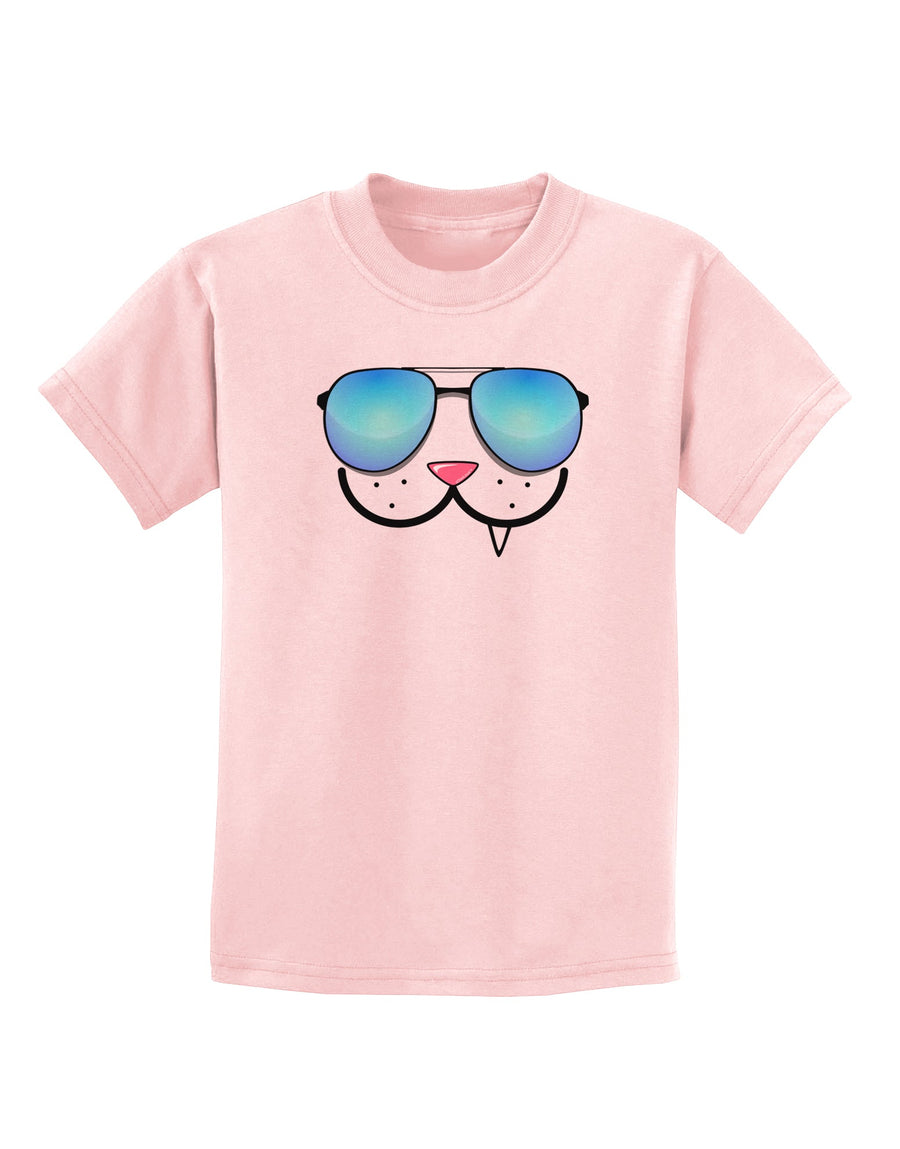 Kyu-T Face - Snaggle Cool Sunglasses Childrens T-Shirt-Childrens T-Shirt-TooLoud-White-X-Small-Davson Sales