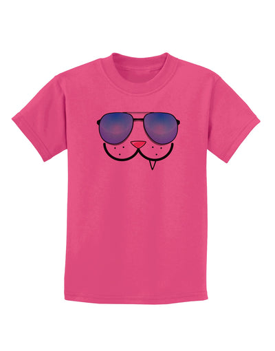 Kyu-T Face - Snaggle Cool Sunglasses Childrens T-Shirt-Childrens T-Shirt-TooLoud-Sangria-X-Small-Davson Sales