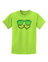 Kyu-T Face - Snaggle Cool Sunglasses Childrens T-Shirt-Childrens T-Shirt-TooLoud-Lime-Green-X-Small-Davson Sales