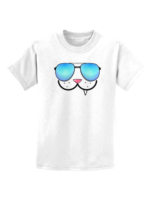 Kyu-T Face - Snaggle Cool Sunglasses Childrens T-Shirt-Childrens T-Shirt-TooLoud-White-X-Small-Davson Sales
