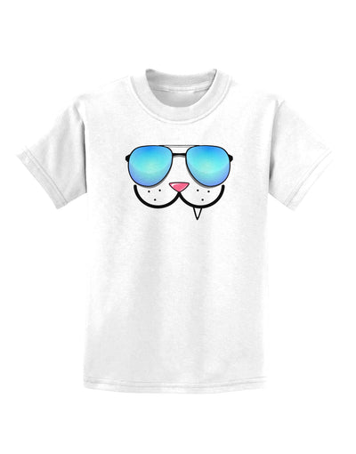 Kyu-T Face - Snaggle Cool Sunglasses Childrens T-Shirt-Childrens T-Shirt-TooLoud-White-X-Small-Davson Sales