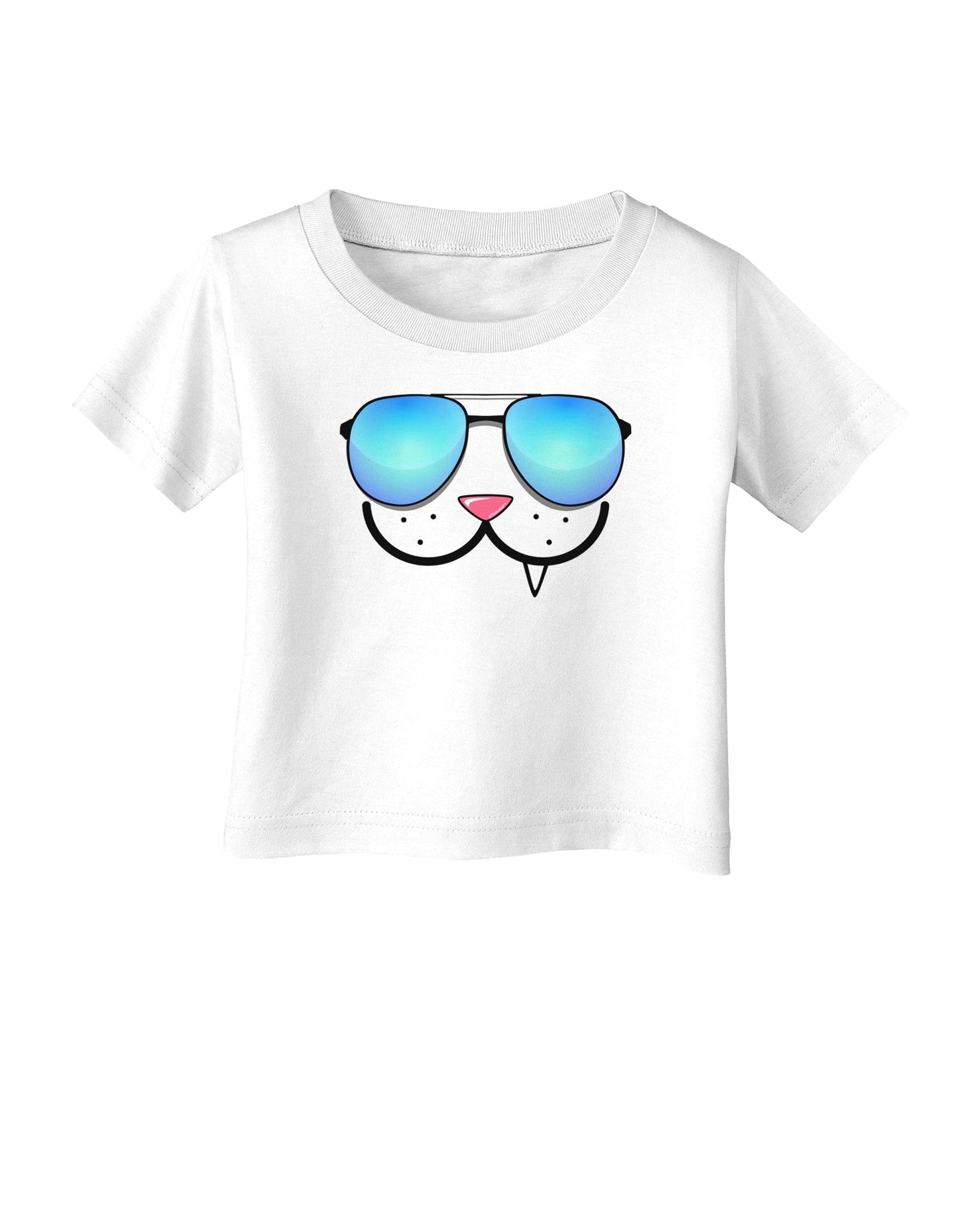 Kyu-T Face - Snaggle Cool Sunglasses Infant T-Shirt-Infant T-Shirt-TooLoud-White-06-Months-Davson Sales