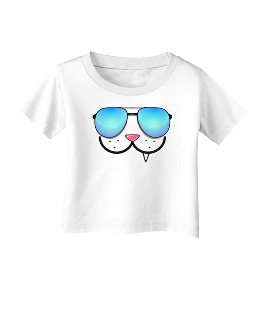 Kyu-T Face - Snaggle Cool Sunglasses Infant T-Shirt-Infant T-Shirt-TooLoud-White-06-Months-Davson Sales