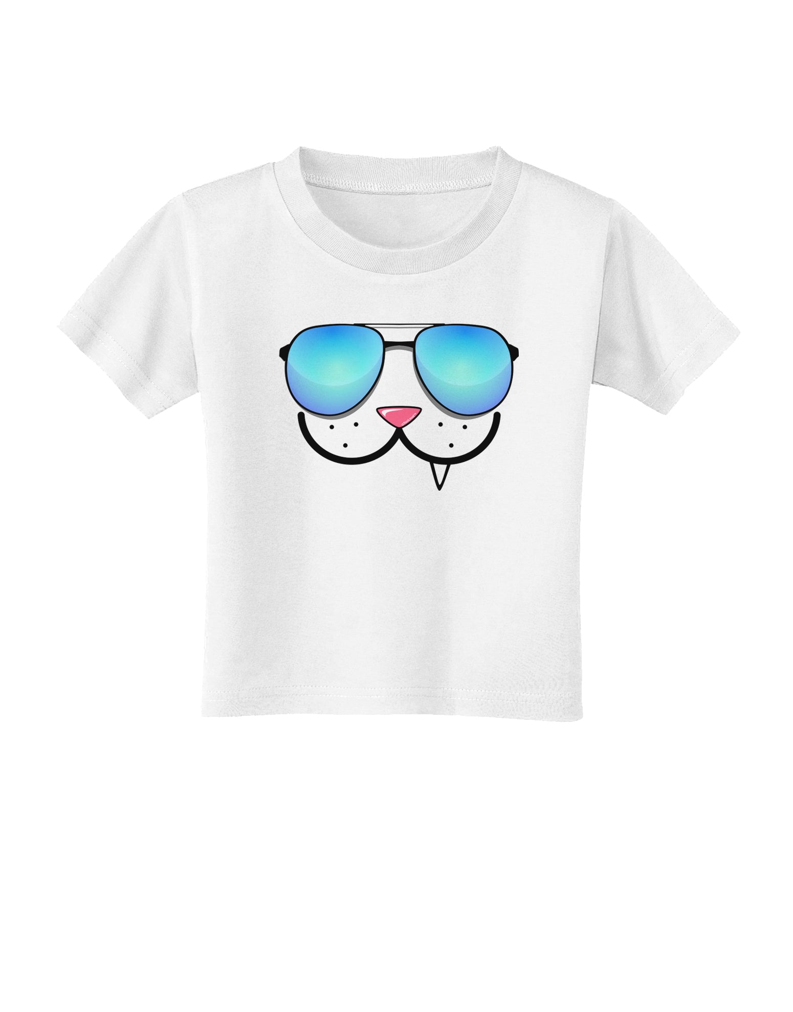 Kyu-T Face - Snaggle Cool Sunglasses Toddler T-Shirt-Toddler T-Shirt-TooLoud-White-2T-Davson Sales