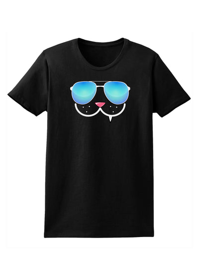 Kyu-T Face - Snaggle Cool Sunglasses Womens Dark T-Shirt-TooLoud-Black-X-Small-Davson Sales