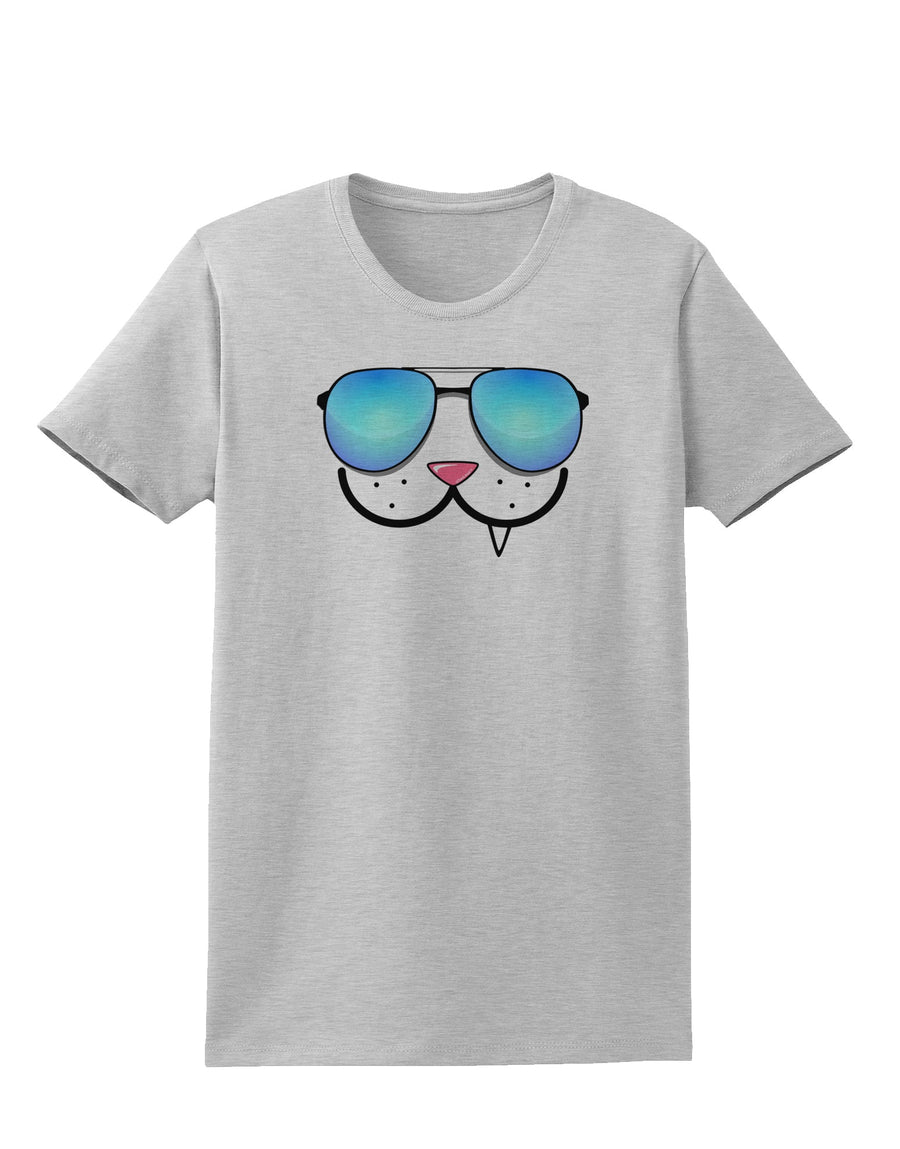 Kyu-T Face - Snaggle Cool Sunglasses Womens T-Shirt-Womens T-Shirt-TooLoud-White-X-Small-Davson Sales