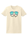 Kyu-T Face - Snaggle Cool Sunglasses Womens T-Shirt-Womens T-Shirt-TooLoud-Natural-X-Small-Davson Sales