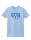 Kyu-T Face - Snaggle Cool Sunglasses Womens T-Shirt-Womens T-Shirt-TooLoud-Light-Blue-X-Small-Davson Sales