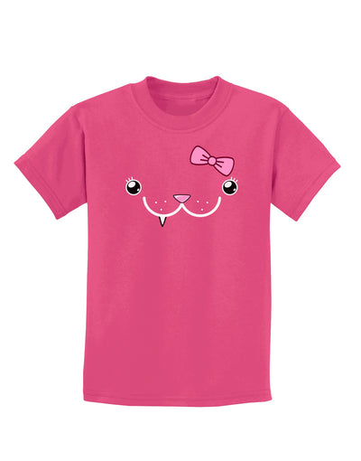 Kyu-T Face - Snagglette Cute Girl Critter Childrens Dark T-Shirt-Childrens T-Shirt-TooLoud-Sangria-X-Small-Davson Sales